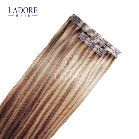 Beverly Hills Brunette (#4/27)Seamless Clip-In Extensions